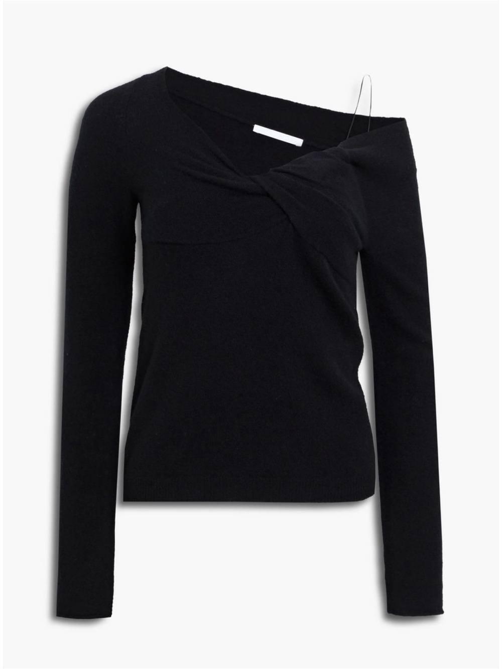Helmut Lang black Bungee Off-Shoulder Top